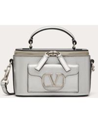 Valentino Garavani - Mini Locò Handbag In Metallic Calfskin - Lyst