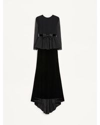 Valentino - Vestido Largo De Terciopelo Sablé Mujer - Lyst