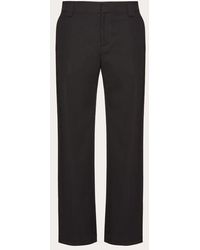 Valentino - Stretch Cotton Trousers With R.u. Details - Lyst