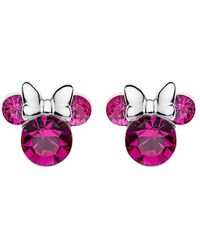 Disney Boucles d'oreilles à fermoir à poussette mickey mouse e905162roctl 925 argent - Violet