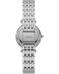 Montre Mini Carlie à trois aiguilles en cuir bleu marine -Bleu Fossil en  coloris Métallisé - Lyst