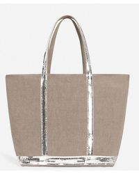 Vanessa Bruno - Cabas Moyen + lin et paillettes avec zip - Lyst