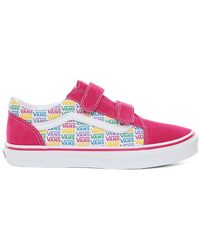multi old skool rainbow checker trainers