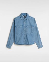 Vans - Camisa Denim Tejida De Manga Larga Y Corte Cuadrado Antica, Mujer, Talla - Lyst