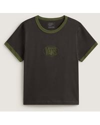 Vans - Circle V Ringer Tee, Vrouw, Grootte - Lyst