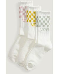 Vans - Classic Check Crew Socks (3 Pairs) Size: L (8.5-12​ - Lyst