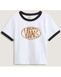 Vans - Leopard Oval Ringer Tee, Vrouw, Grootte - Lyst