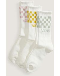 Vans - Classic Check Crew Socks (3 Pairs) Size: L (8.5-12​ - Lyst