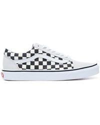 vans old skool premium black with checkerboard laces trainers