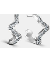 VASHI Lovestrike Small Diamond Hoop Earrings 18wg 0.65 Carat - Metallic