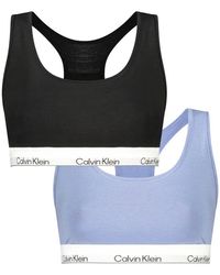 Calvin Klein - Blauwe Katoenen Damesondergoed - Lyst