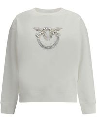Pinko - Witte Katoenen Sweater - Lyst