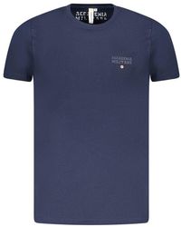 Accademia Militare - Blauwe Katoenen T-Shirt - Lyst