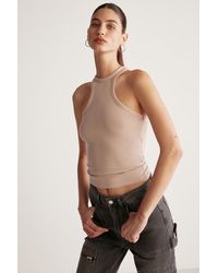 Grimelange - Fitted Ribbed Halterneck Crop Tank - Lyst