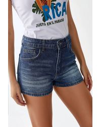 Hiccup - High Waist Destroyed Denim Shorts - Lyst