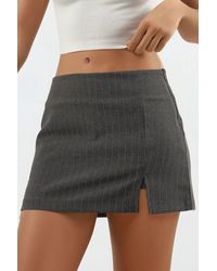 Hiccup - Striped Mini Skorts With Slit Detail - Lyst