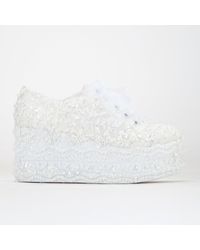 Forever & Always Shoes - Florette Lace Bridal Platform Turnschuhe - Lyst