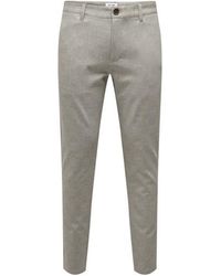 Only & Sons - Onsmark Slim Check 020919 Pant Noos Zand Dessin - Lyst