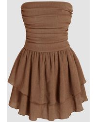 Hiccup - Strapless Textured Ruffle Mini Dress - Lyst