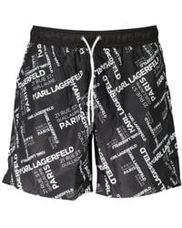 KARL LAGERFELD - Logo Print Zwembroek - Lyst