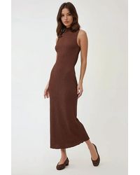 Hiccup - Textured Halter Collar Bodycon Maxi Dress - Lyst