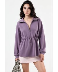 Busem - Zipper Collar Sweatshirt With Adjustable Waist - Lyst