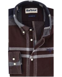 Barbour - Casual Overhemd Tailored Fit Aubergine Button-Down Boord - Lyst