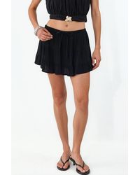 Busem - Hoge Taille A-Lijn Mini Rok - Lyst
