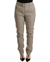 CYCLE - Linnen Katoenen Broek Relaxed Fit - Lyst