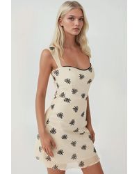 Hiccup - Polka Dot Sleeveless Mini Tulle Dress With Square Neckline - Lyst