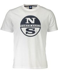 North Sails - Witte Katoenen T-Shirt Voor Mannen - Lyst