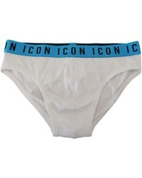 DSquared² - Dsquared² Witte Icon Logo Katoen Stretch Brief Ondergoed - Lyst