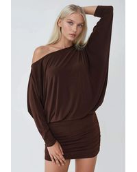 Busem - Asymmetrische Kraag Aansluitend Mini-Jurk - Lyst
