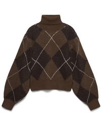 Vero Moda - Vmdarla Ls Rollneck Pullover 10350491 Cocoa - Lyst