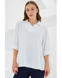 Bigdart - Polo Kraag Losse Pasvorm Blouse - Lyst