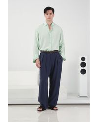 Giesto - Mid Waist Wide Leg Pleated Trousers - Lyst