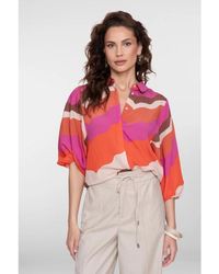 Geisha - 63216-20 718 Blouse Ecru//Cassis - Lyst