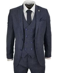TruClothing - Wool 3 Piece Suit Double Breasted Waistcoat Tweed Peaky Blinders 1920S - Lyst