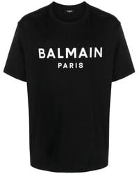 Balmain - Paris Bold Brand Logo T-Shirt Cotton - Lyst