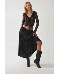 Hiccup - Fitted Long Sleeve V-Neck Lace Blouse - Lyst