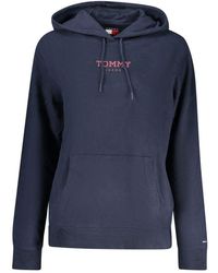 Tommy Hilfiger - Blauwe Katoenen Hoodie - Lyst