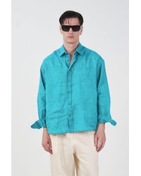 Giesto - Oversized Linen Long Sleeve Shirt - Lyst