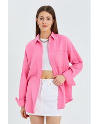 MixRay - Oversize Shirt With Pocket Detail - Lyst
