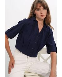Bigdart - Oversized Crop Shirt - Lyst