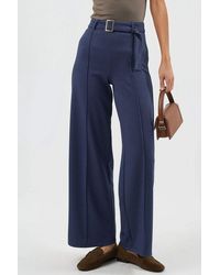 Busem - High Waist Belted Straight Leg Pants - Lyst