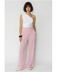 Bianco Lucci - Wide Leg Pull-On Trousers - Lyst