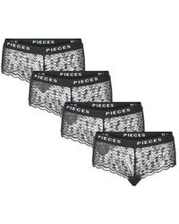 Pieces - Hipster Pclogo Lace 4-Pack - Lyst
