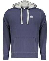 North Sails - Blauwe Katoenen Hooded Sweatshirt Voor - Lyst