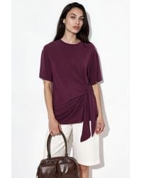 Busem - Loose Fit Crew Neck Modal Blouse With Tie Detail - Lyst