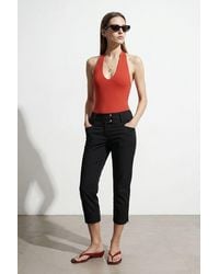 Dilvin - High-Waist Wide-Leg Capri Trousers - Lyst